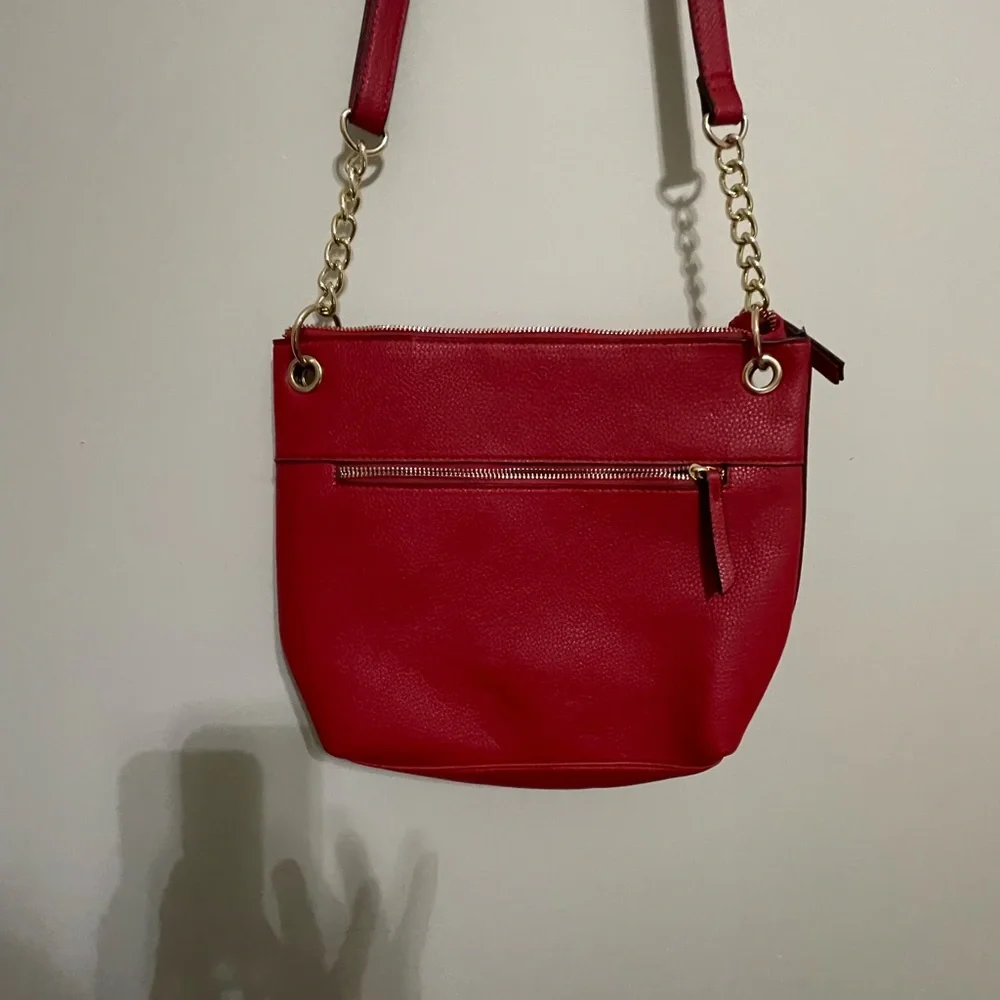 Carlos‎ by Carlos Santana Red and Gold Crossbody Bag~Faux Leather